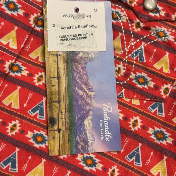 NWT! KIDS PANHANDLE LONG SLEEVE TEEPEE PRINT SNAP SHIRT med western - Picture 7 of 7